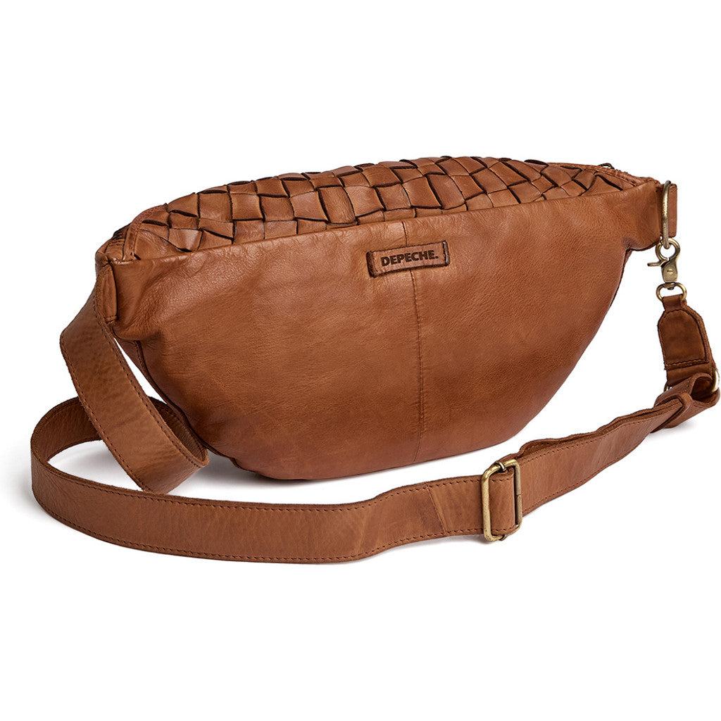 DEPECHE Warsaw handwoven leather bumbag Bumbag 005 Vintage cognac