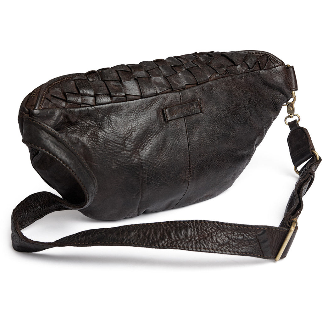 DEPECHE Warsaw handwoven leather bumbag Bumbag 161 Dark brown
