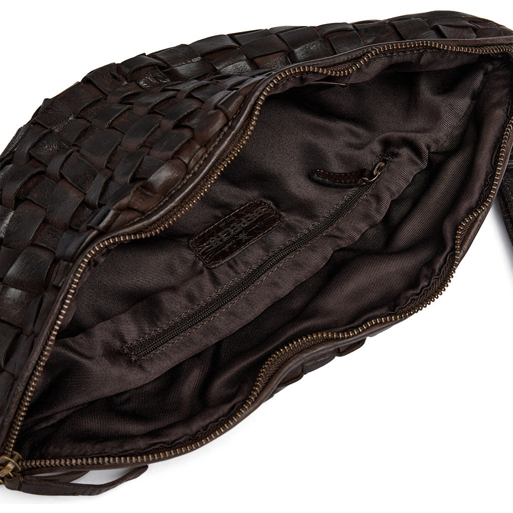 DEPECHE Warsaw handwoven leather bumbag Bumbag 161 Dark brown