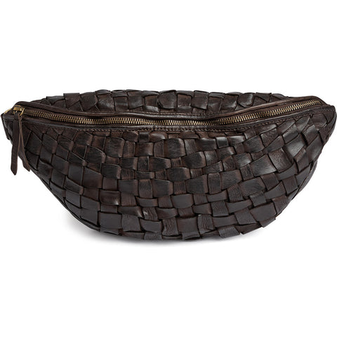 DEPECHE Warsaw handwoven leather bumbag Bumbag 161 Dark brown