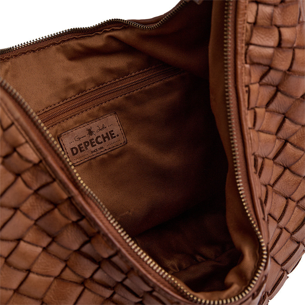 DEPECHE Warsaw handwoven leather shoulder bag Shoulderbag / Handbag 005 Vintage cognac
