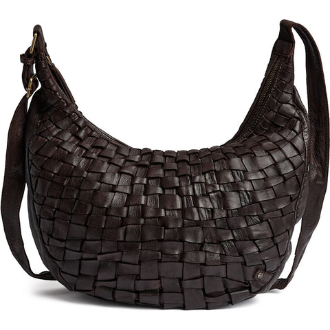DEPECHE Warsaw handwoven leather shoulder bag Shoulderbag / Handbag 161 Dark brown