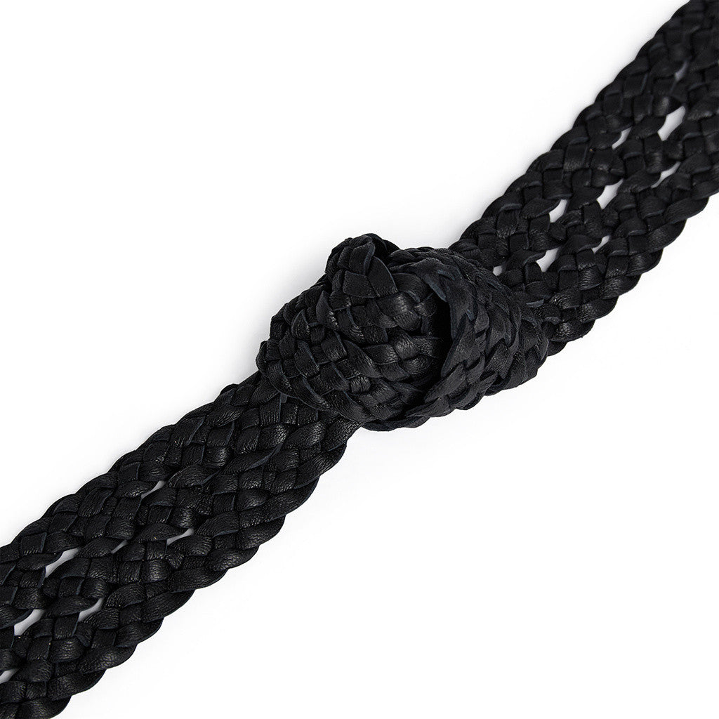 DEPECHE Weave Belt Belt 154 Black/Brass