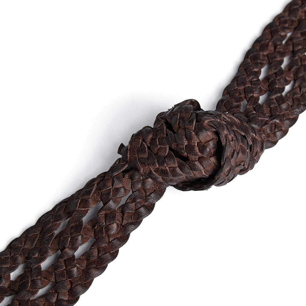 DEPECHE Weave Belt Belt 258 Winter Brown / Brass