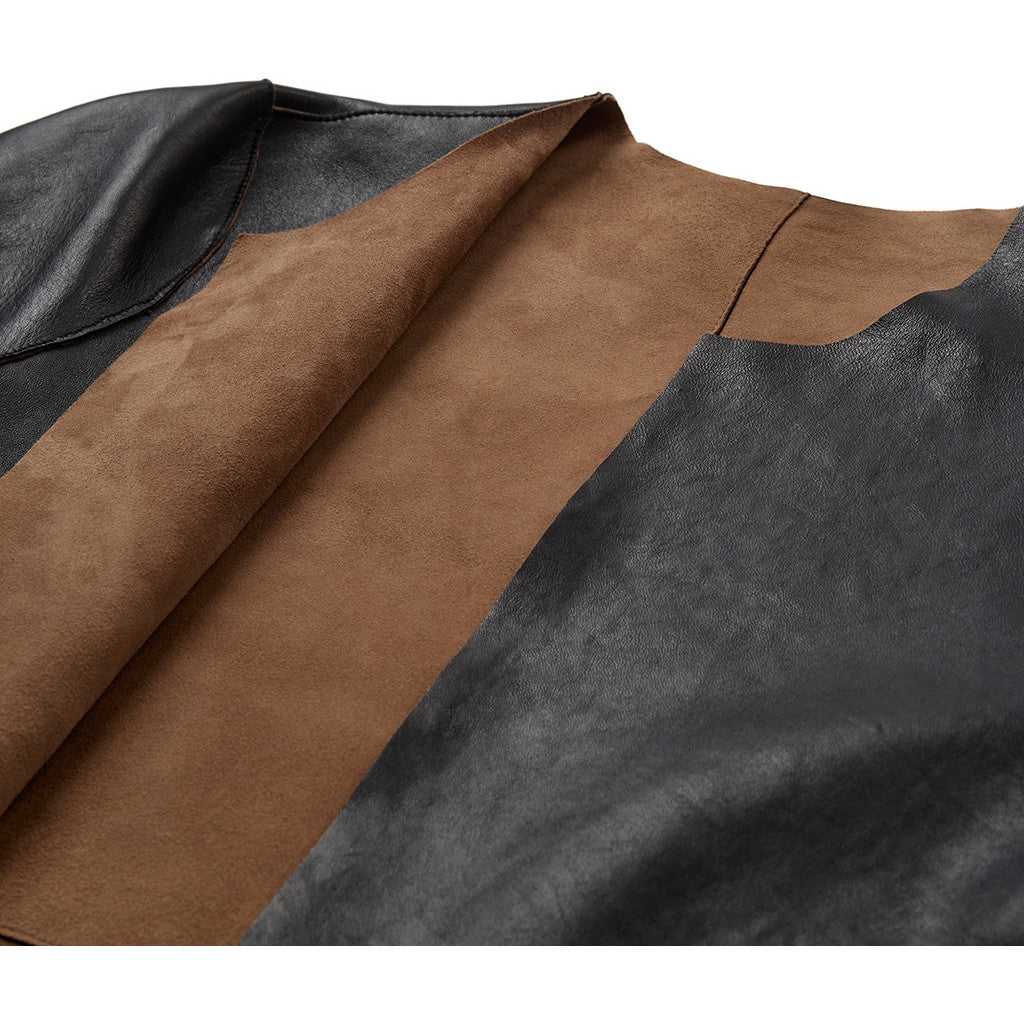 Depeche leather wear Zita 2 in 1 beautiful leather jacket Jackets 310 Mud Black combi