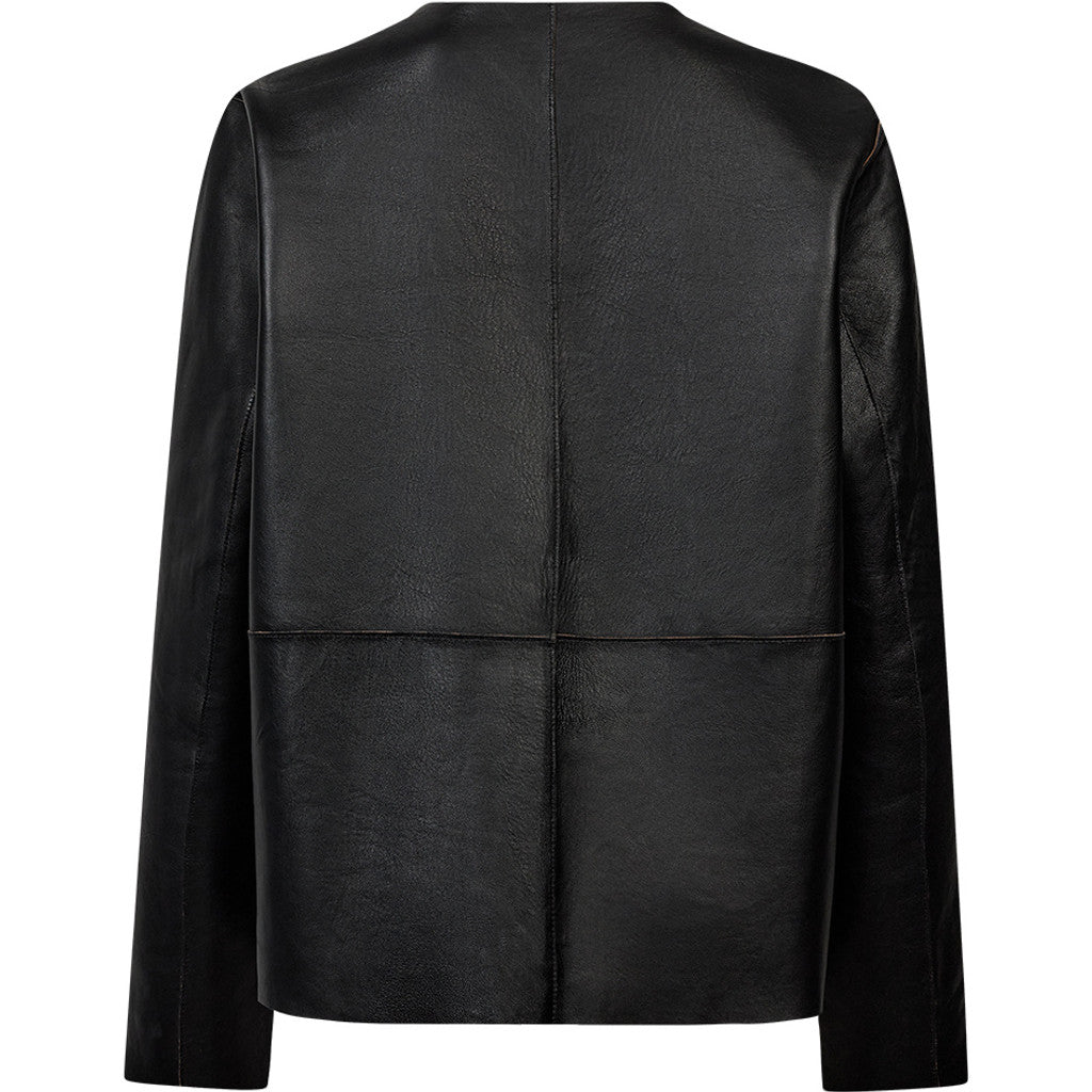 Depeche leather wear Zita Short 2in1 Jacket Jacket 310 Mud Black combi