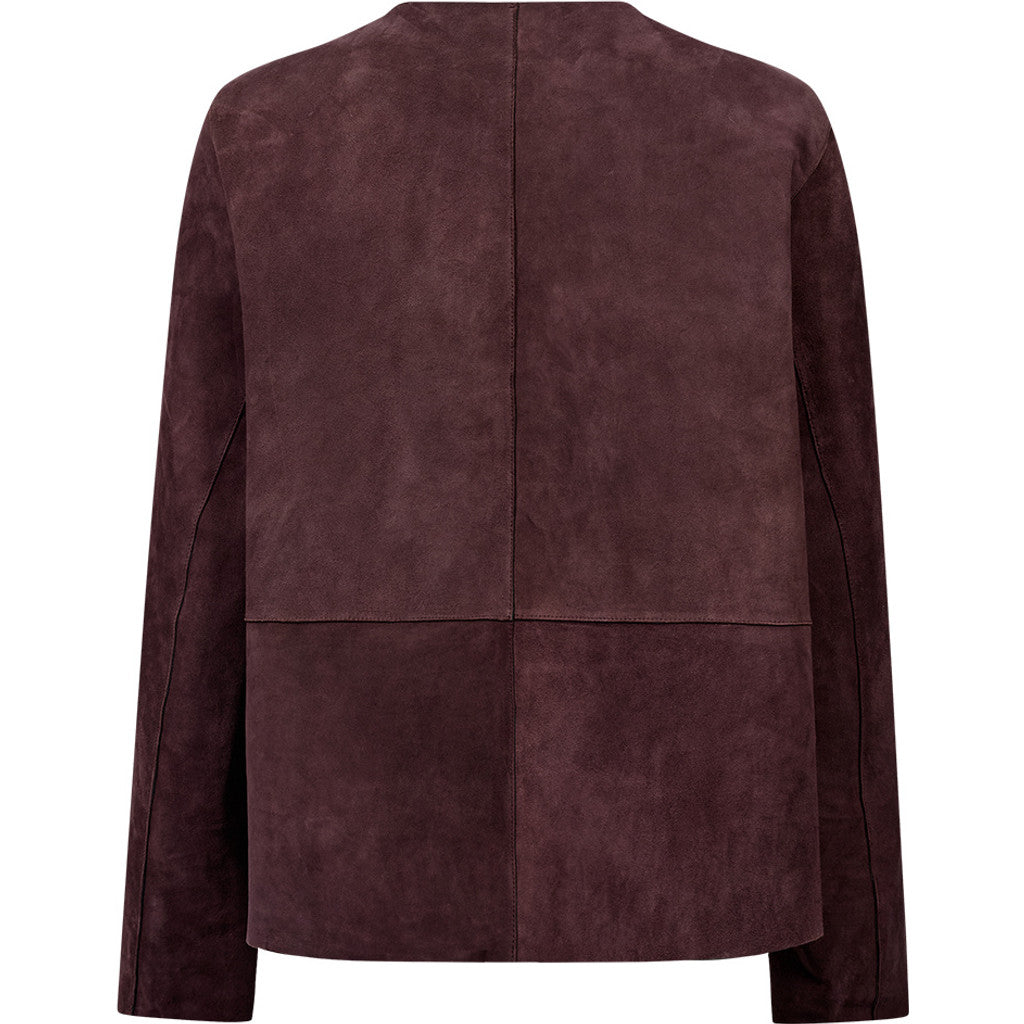 Depeche leather wear Zita Short 2in1 Jacket Jacket 339 Deep Plum / Black kombi