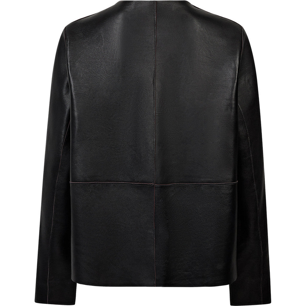 Depeche leather wear Zita Short 2in1 Jacket Jacket 339 Deep Plum / Black kombi