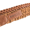 DEPECHE Braided narrow belt in soft leather Belt 014 Cognac
