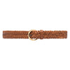 DEPECHE Braided narrow belt in soft leather Belt 014 Cognac