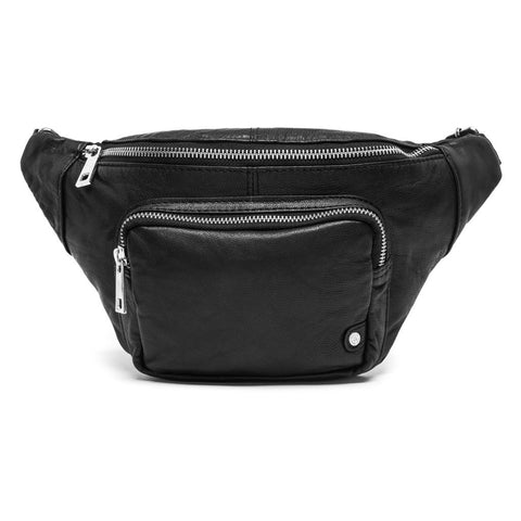 DEPECHE Classic must-have leather bumbag Bumbag 099 Black (Nero)