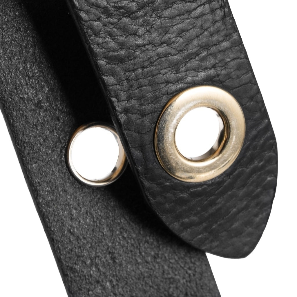 DEPECHE Cool jeans leather belt decorated with large eyelets Belts 097 Gold