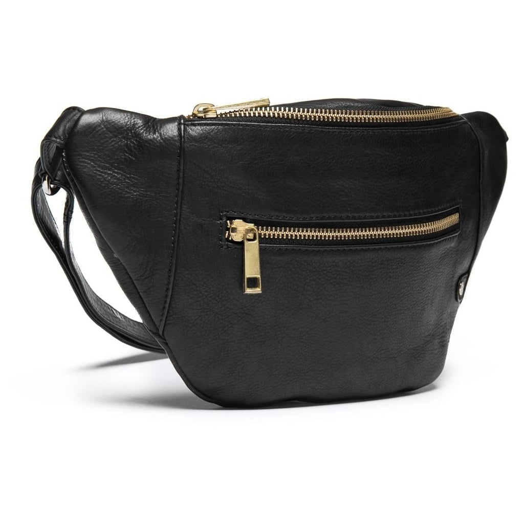 DEPECHE Feminine bumbag in soft leather Bumbag 099 Black (Nero)
