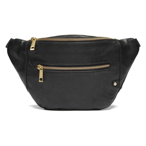 DEPECHE Feminine bumbag in soft leather Bumbag 099 Black (Nero)