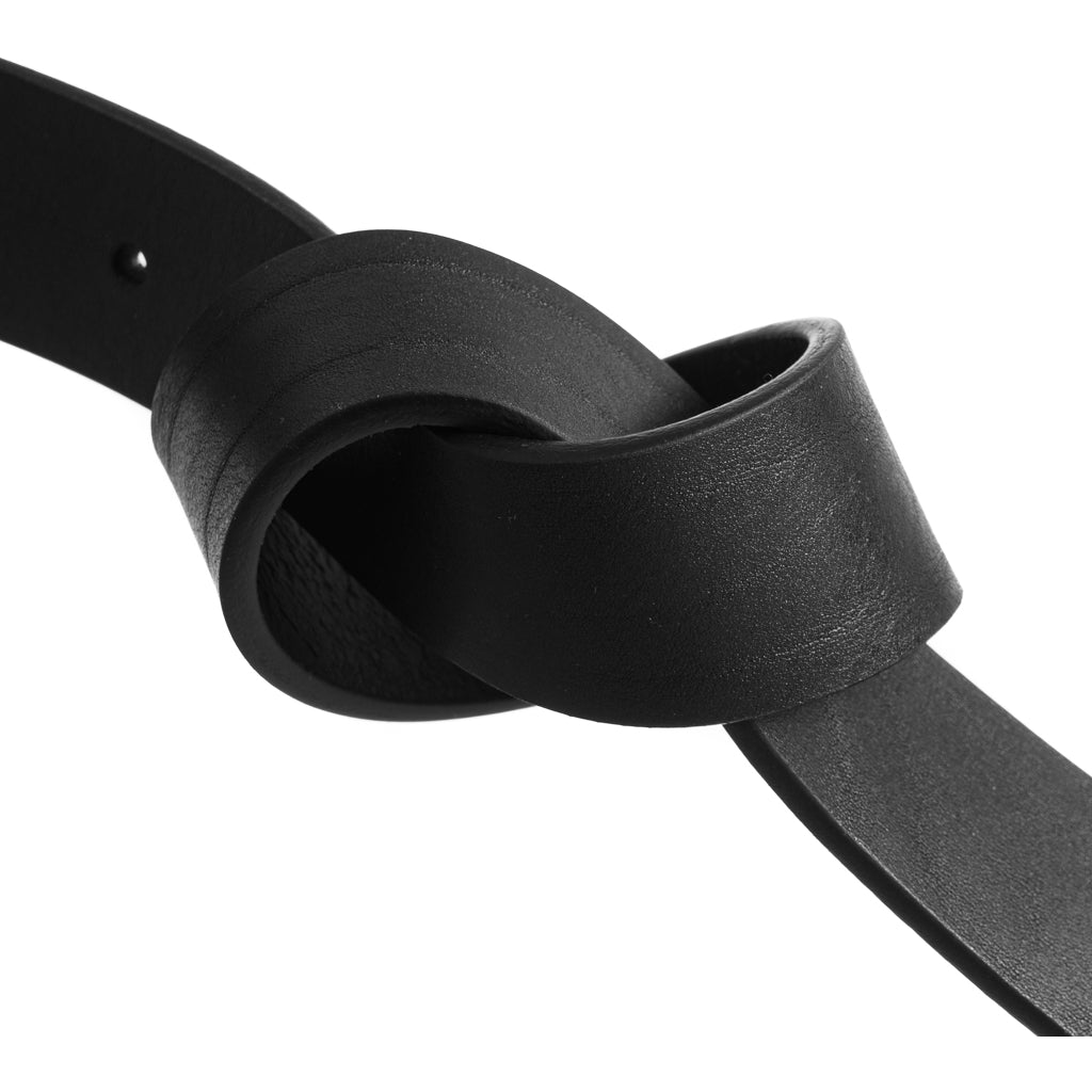 DEPECHE Jenas leather belt with large buckle Belts 099 Black (Nero)