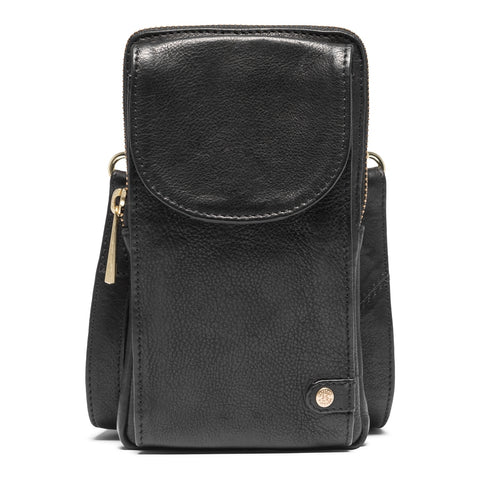 DEPECHE Mobilebag in soft leather quality Mobilebag 099 Black (Nero)