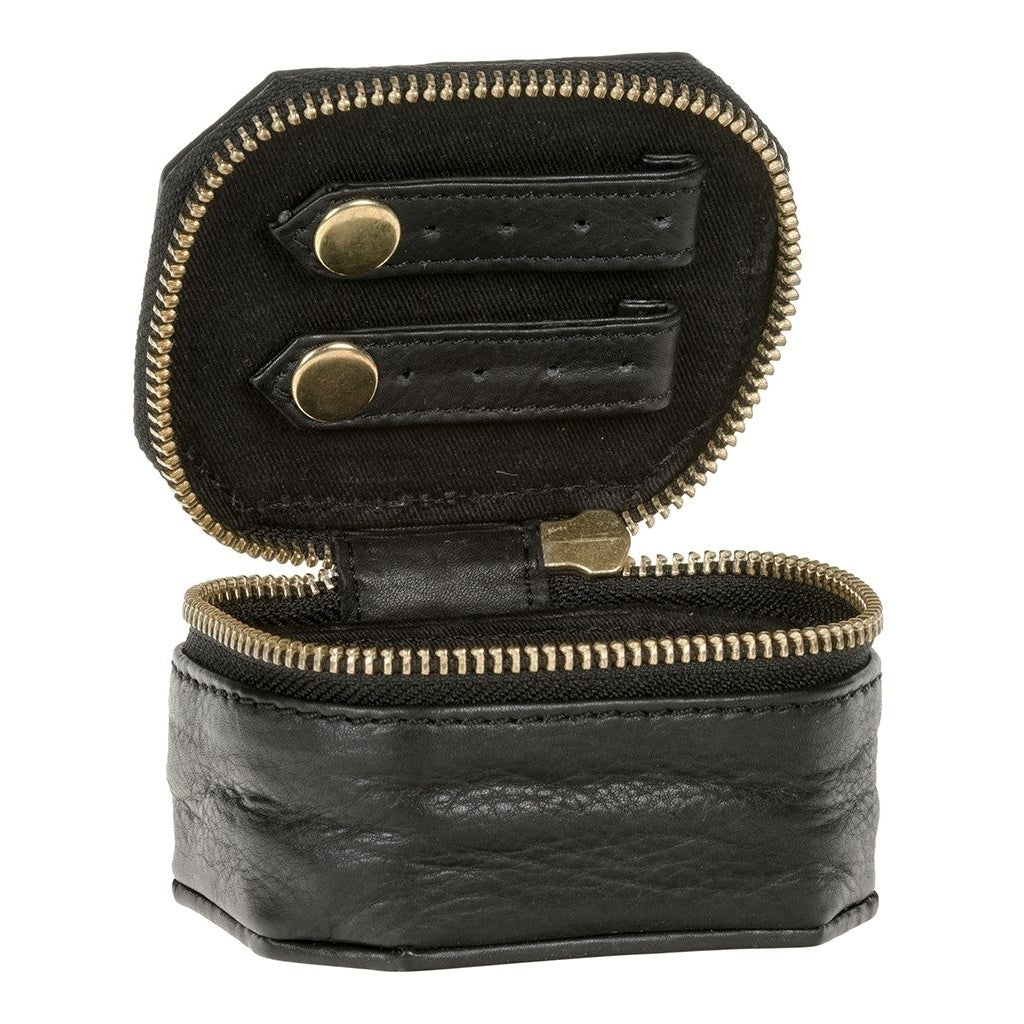 DEPECHE Small jewellery box in leather Accessories 099 Black (Nero)