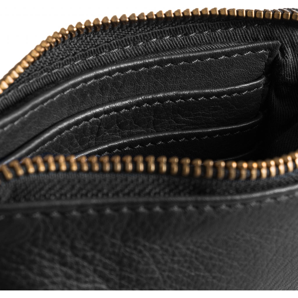 DEPECHE Small purse in soft leather Purse / Credit card holder 099 Black (Nero)