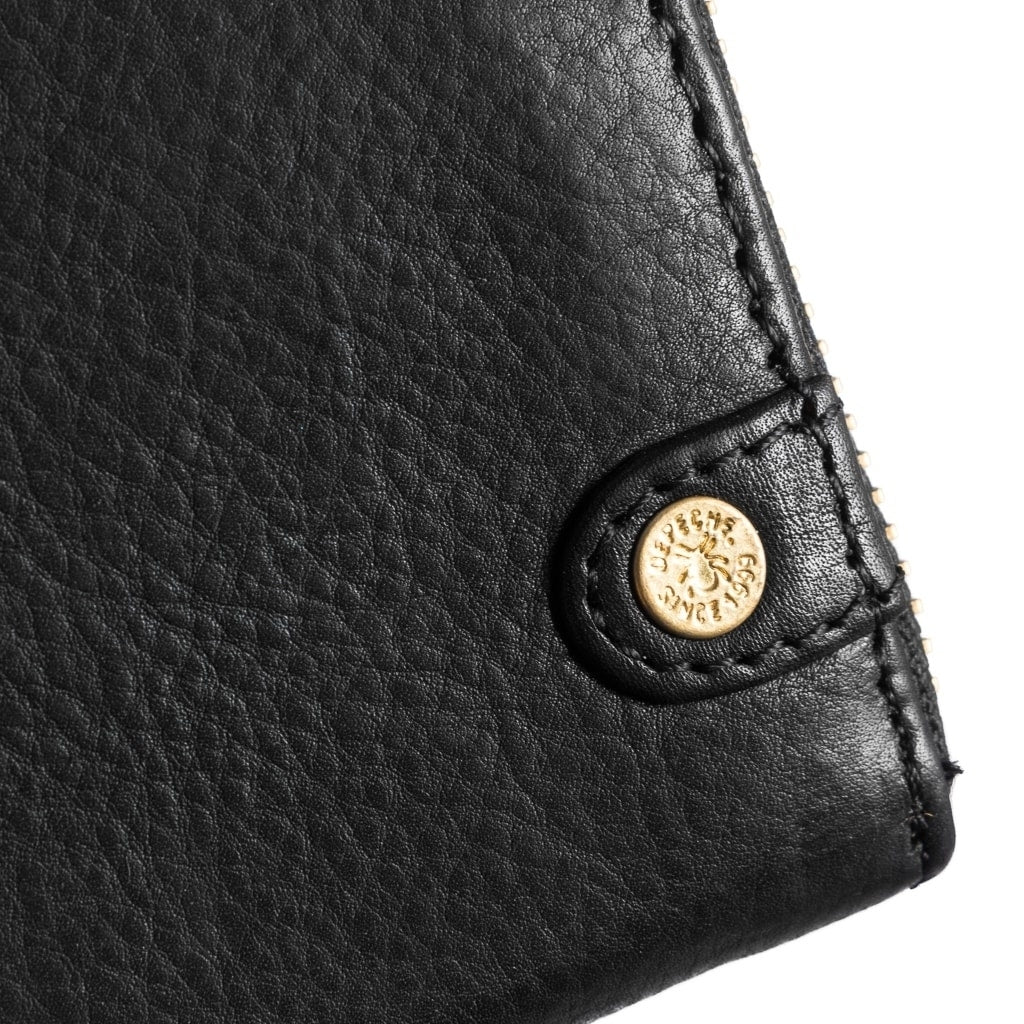 DEPECHE Small simple wallet in soft leather Purse / Credit card holder 099 Black (Nero)