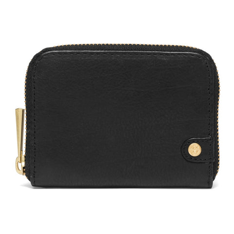 DEPECHE Small simple wallet in soft leather Purse / Credit card holder 099 Black (Nero)
